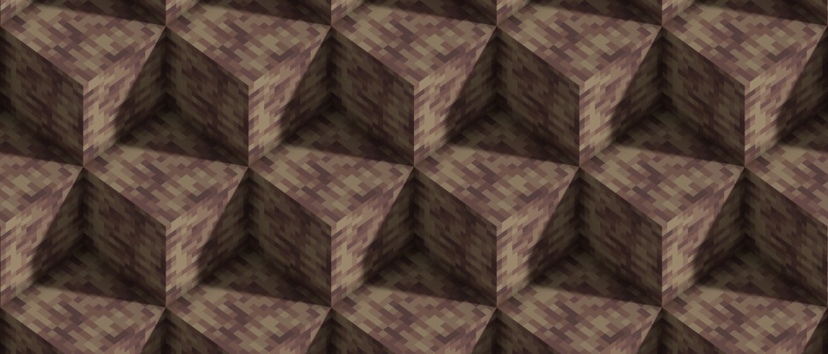 Blocos e espeleotemas pontiagudos em uma caverna do Minecraft